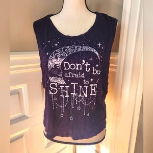 Papaya  moon "don't be afraid to shine" muscle tank top size Large